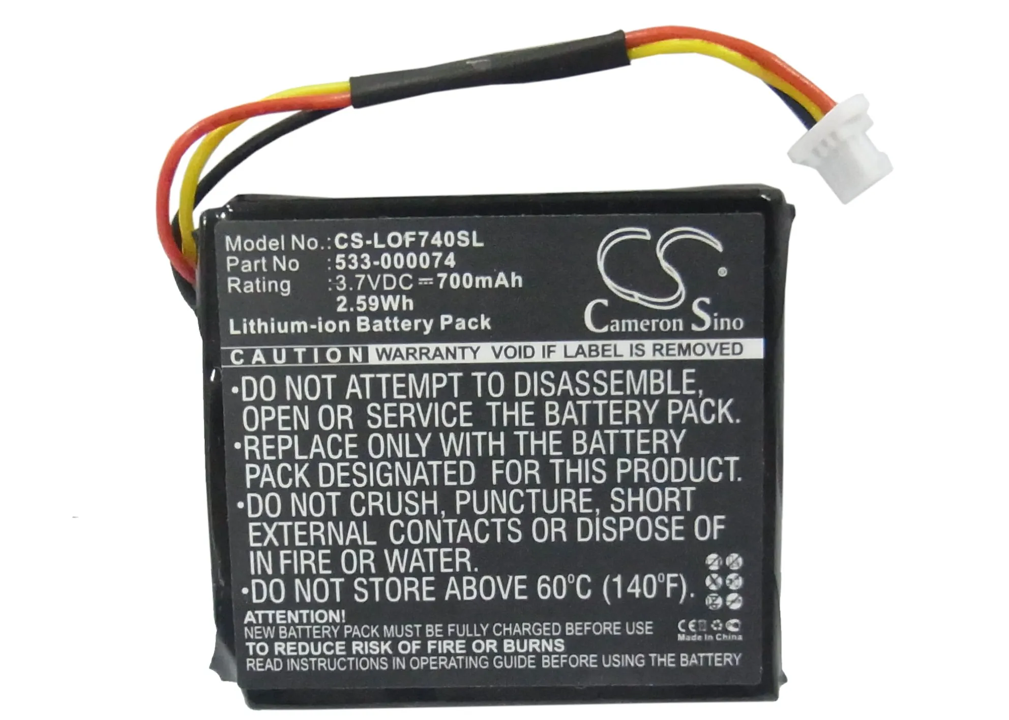 

Cameron Sino 700mAh Battery 533-000074 for Logitech 981-000257, F540, G930