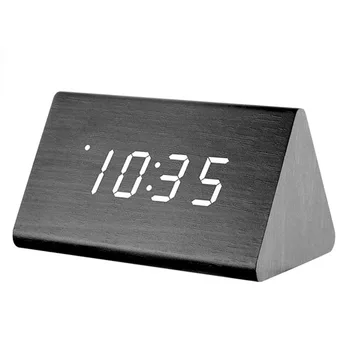 

Creative Voice Control Intelligent Wooden Clock Mini Fashion Luminous Electronic Alarm Clock Multi-function Clock 3