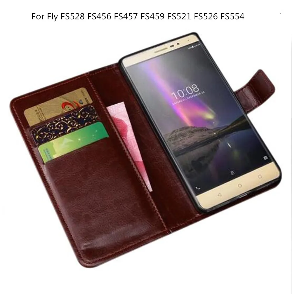 

Luxury PU Leather Back Cover Case For Fly FS528 FS456 FS457 FS459 FS521 FS526 FS554 Case Flip Protective Phone Bags