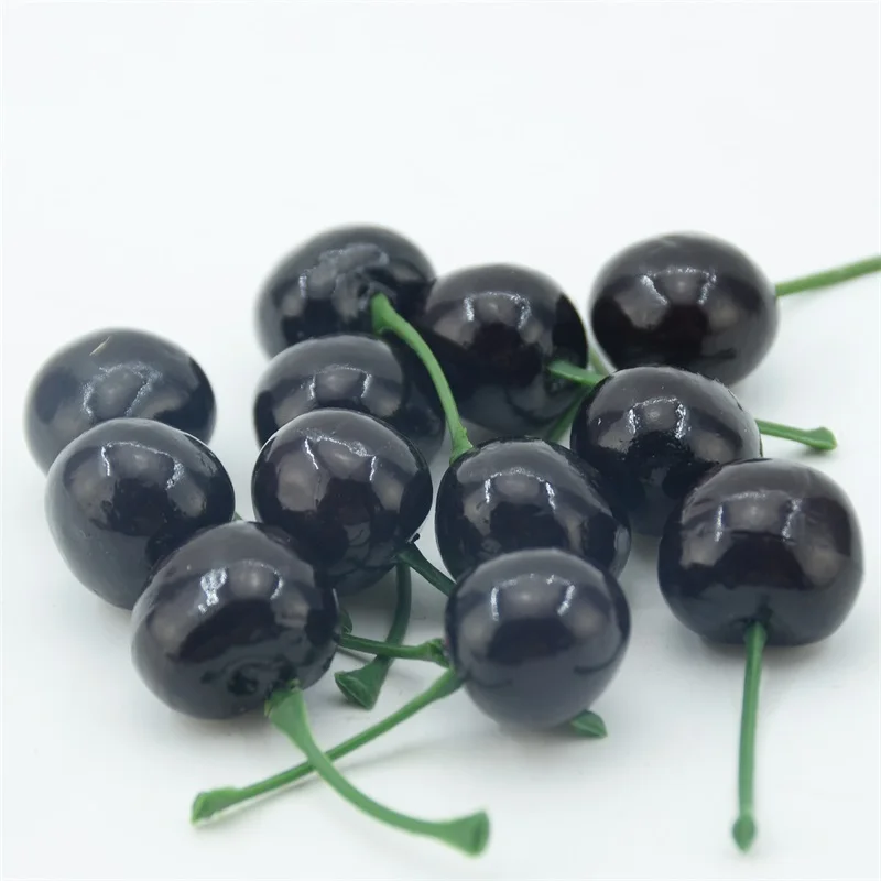 Artificial Red and Black Cherry Fruits for Decoration