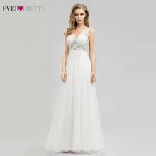Элегантные свадебные платья Ever Pretty EP00916CR A-Line v-образный вырез без рукавов элегантный крем вечерние свадебные платья Vestido De Novia