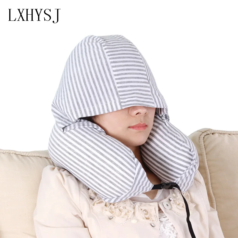 

LXHYSJ striped U-shaped hat neckPillow multi-function aircraft car office rest neck pillow neck cushion Travel accessories