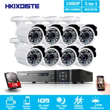 1080 P HDMI DVR 2.0MP 1080 P HD Открытый безопасности дома Камера системы 4CH CCTV видеонаблюдения DVR комплект AHD Камера комплект Водонепроницаемый