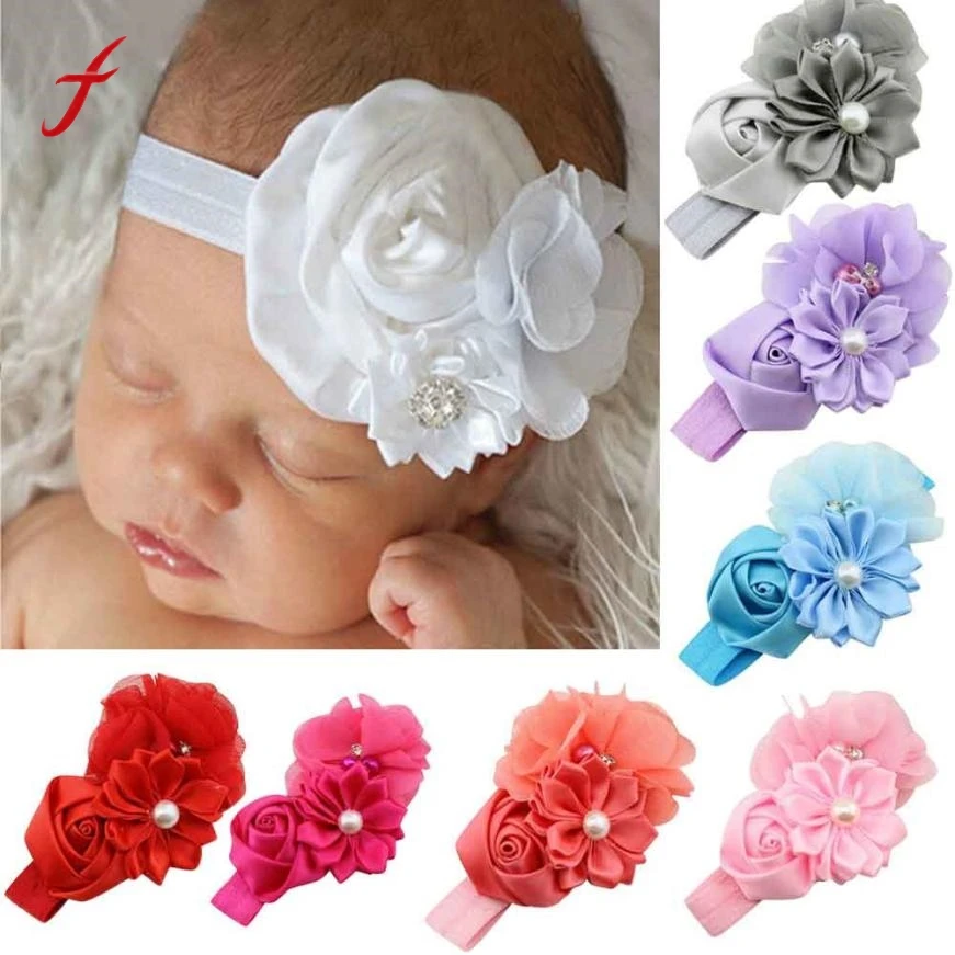 

New Fashion Kids Girl Headband Flower Pearl Flower Hair Band Headband Hairband Hair Apparel Accessories Kids Headpiece Headwear