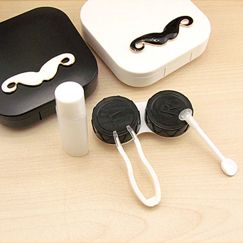 

(Only Boxes No Lens) Black White Color Women Men Glasses Contact Lenses Box Contact Lens Case For Eyes Care Kit Holder Container