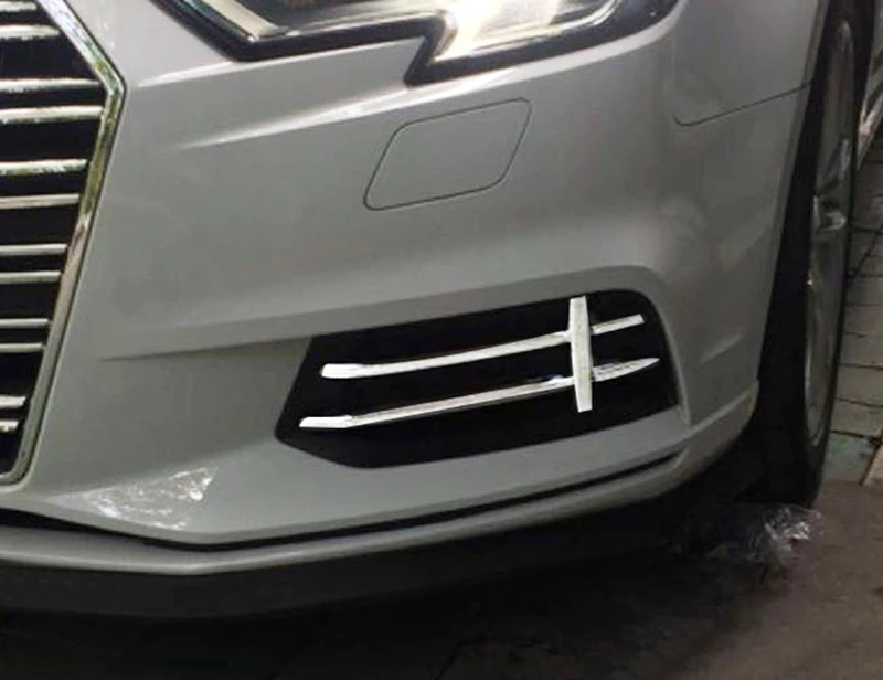 ABS хромированный из 2 предметов подкладке спереди туман лампы решетка Рамки чехол накладка для Audi A3 8 В седан
