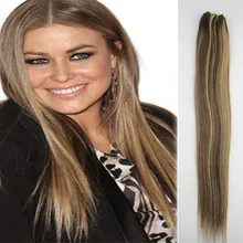 6A Piano Color 4/27 Human Hair Extensions Weft Bundles Hair Weaving 16″ 100G Straight Brazilian Virgin Hair Weft Extensions Wavy