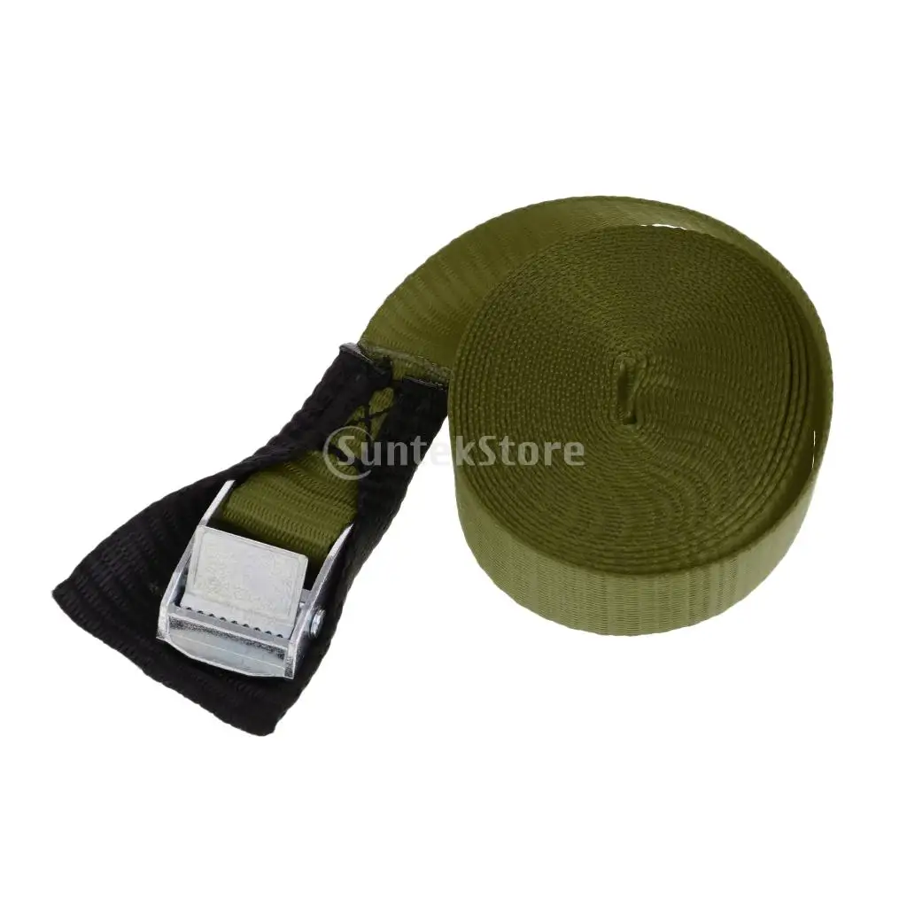 1 inch Wide 5 Meters / 3 Meters Kayak Canoe SUP Tie Down Strap Pack Lashing Belt Metal Buckle Fabric Protector