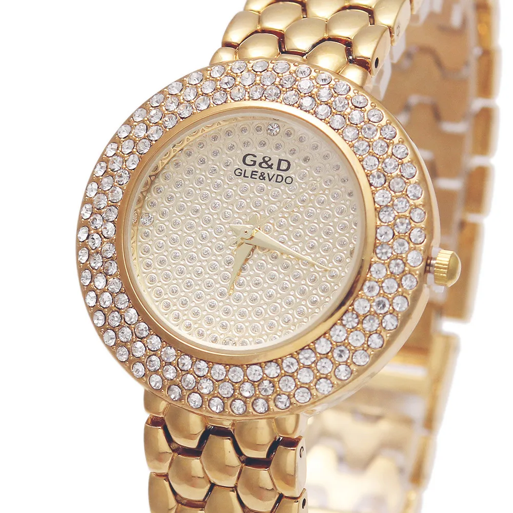 

2017 Brand New G&D Luxury Women's Quartz Wristwatch Stainless Steel Relojes Mujer Fashion Casual Lady's Bracelet Watch Crystal