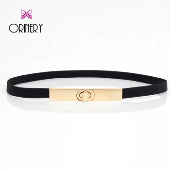 

ORINERY 2018 New Designer Golden Buckle Belt For Women High Quality Metal Girls Belt Fashion Elastic Dress Accessories