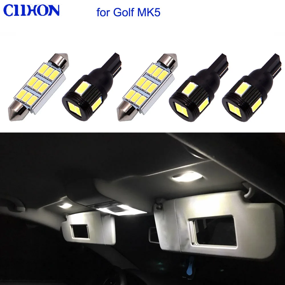 Ciihon 16pcs Car LED Light for VW Golf 5,White Auto Interior Light Bulb for Volkswagen Golf MK5 Dome Lights Lamp Accessories Ciihon 16pcs Car LED Light for VW Golf 5,White Auto Interior Light Bulb for Volkswagen Golf MK5 Dome Lights Lamp Accessories