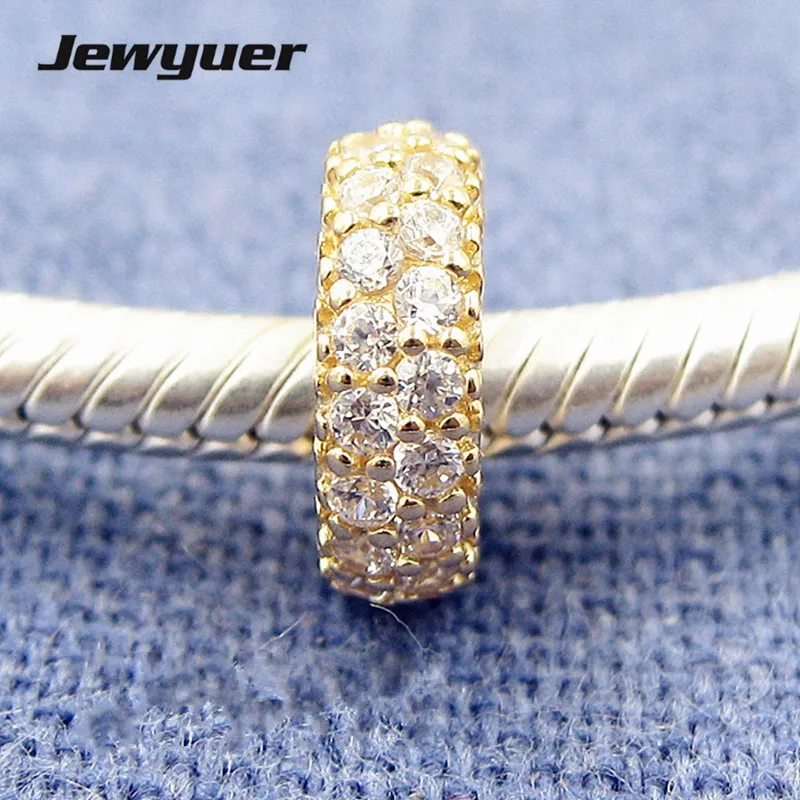 

Insiration Within Charm 14K solid gold space beads Fit 925 sterling silver bracelets DIY for women Memnon wholesale GD059