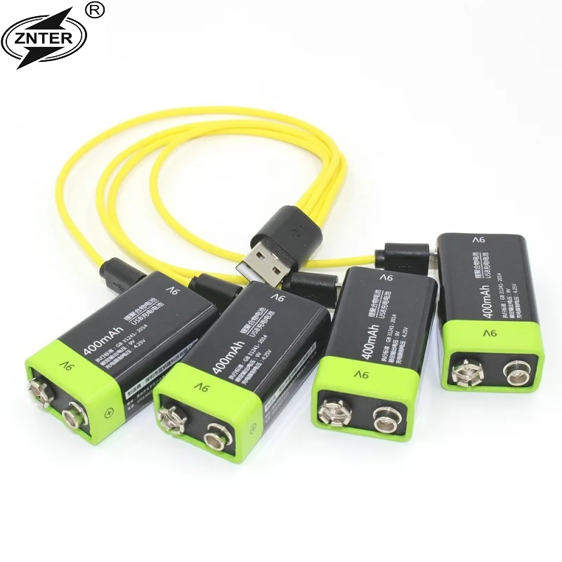 

ZNTER S19 9V 400mAh USB Rechargeable 9V Lipo Battery RC Battery For microphone