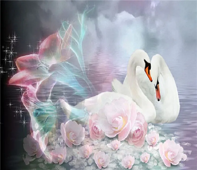 

5D DIY diamond Painting Swan animal cube drill Cross Stitch Decorative Needlework diamond embroidery Christmas gift new year