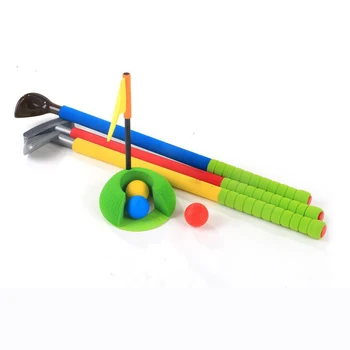 

Children Kids Golf Club Toys 3 Golf Clubs + 3 Golf Ball+1 Ball Hole + 1 Flag Toy Golf Game Sports for Baby Ability Developing