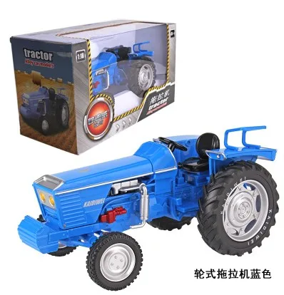 

1:18 scale blue farm tractor used wheel alloy car model kids toys Free shipping