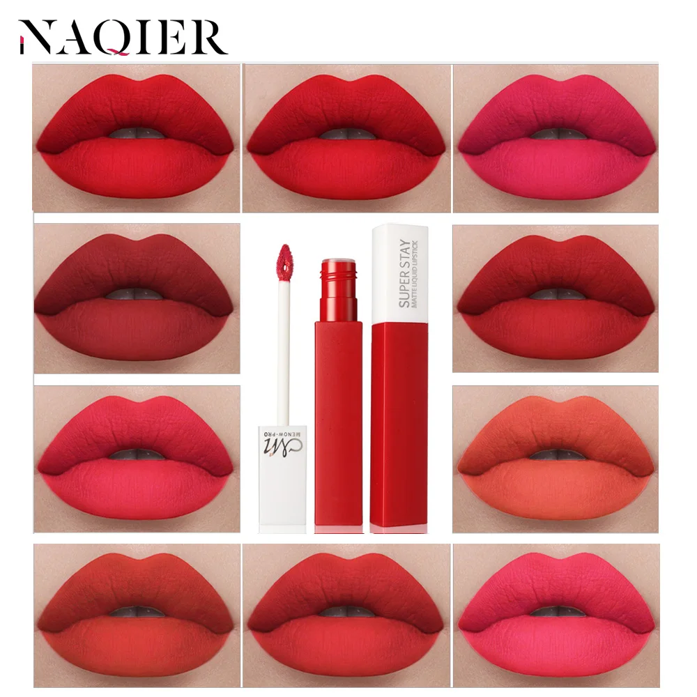 NAQIER 12 цветов матовый блеск для губ сексуальный Жидкий макияж водонепроницаемый