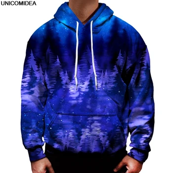 

Blue Crystals Hoodies Men Women 3D Stereoscopic Print Hoodies Sweatshirts Unisex Pine Tree Men Hoody Tracksuits Tops Pullovers