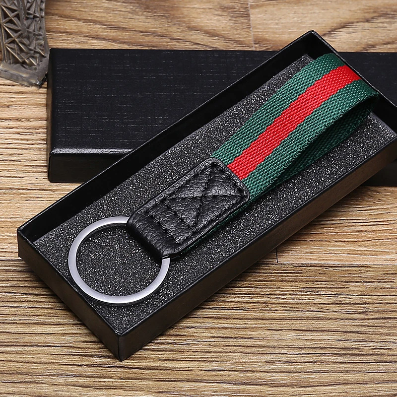 

Luxury Leather Keychain Genuine Leather Car Llavero Male Waist Hanging Auto Key Chains Key Rings Women Porte Clef Pendant Gift