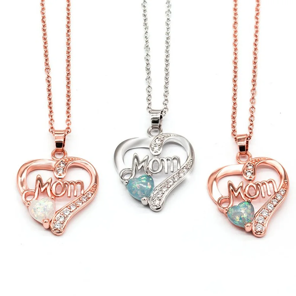 Подарочное ожерелье с подвеской в виде надписи Love Heart Mom Шармы 