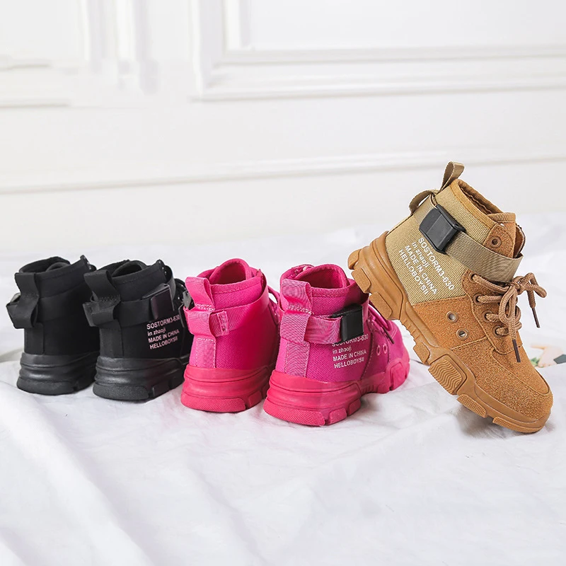 

MIAOMIAOSHU Girls Boys Autumn Fashion Patchwork Sneakers Kids Sport Shoes Children Non-Slip Rubber Sole High Shoes Size 27-37
