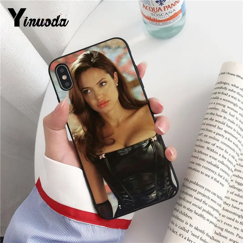 Yinuoda Angelina Jolie черный ТПУ мягкий телефон чехол для iphone 8 7 6 6S Plus 5 5S SE XR X XS MAX Coque Shell Fundas Capa - Цвет: A6