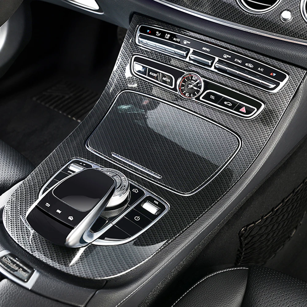 Car Center Control Gear Shift Panel Decorative Trim Carbon Fiber For Mercedes Benz E-Class W213 E200 E300 Auto Car Accessories Car Center Control Gear Shift Panel Decorative Trim Carbon Fiber For Mercedes Benz E-Class W213 E200 E300 Auto Car Accessories