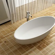 1700x800x550 мм твердая поверхностная Смола CUPC одобренная Ванна овальная отдельно стоящая Corian матовая белая отделка Ванна RS6599