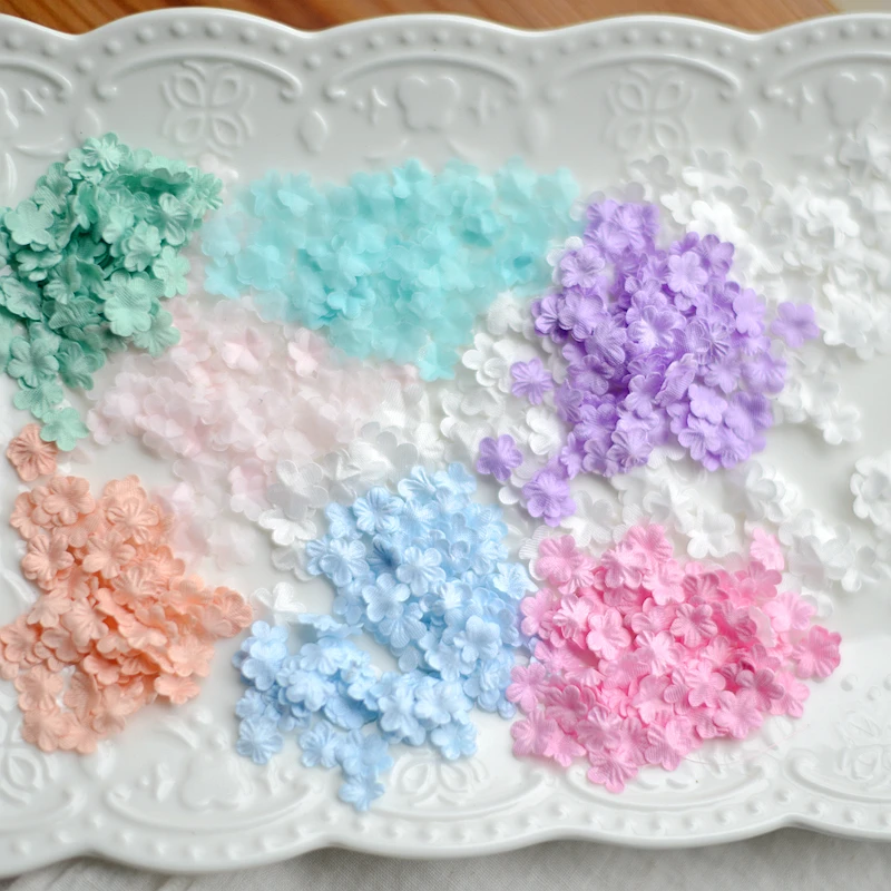 

100PCS/Lot Mini Satin Gauze Embossed Embossed Flower Piece Handmade Nail Flower Material Clothing Decoration Accessories RS2602