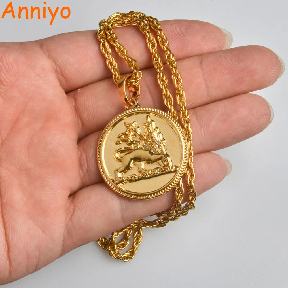 Ожерелье и кулон Anniyo с Африканским эфиопским львом для женщин/мужчин ювелирные