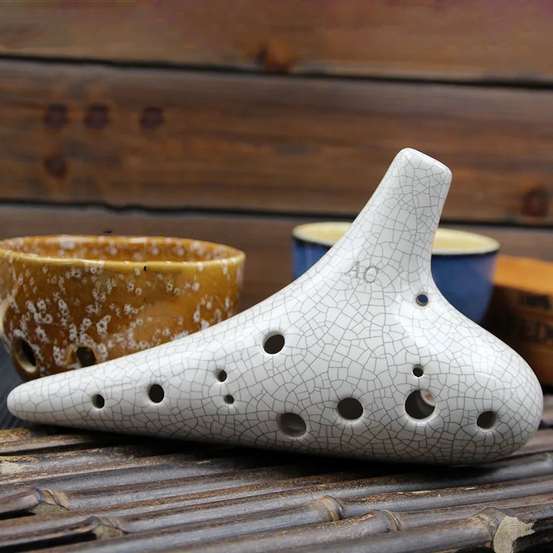 

Ceramic Ocarina Flute 12 Holes Alto C 3 Color Professional Porcelain Ocarina Kiln-fired Handmade Ocarina Music Instrument