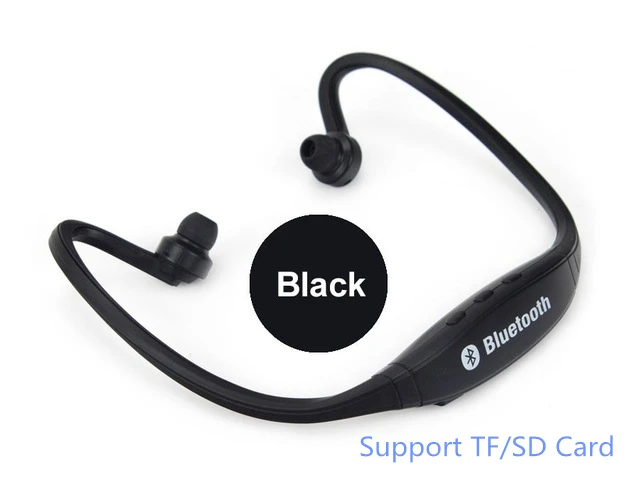 S9 Bluetooth наушники спортивные беспроводные наушники Поддержка TF/SD карты Bluetooth гарнитура музыкальные наушники с микрофоном для iPhone Xiaomi - Цвет: S9-PLUS-BLACK