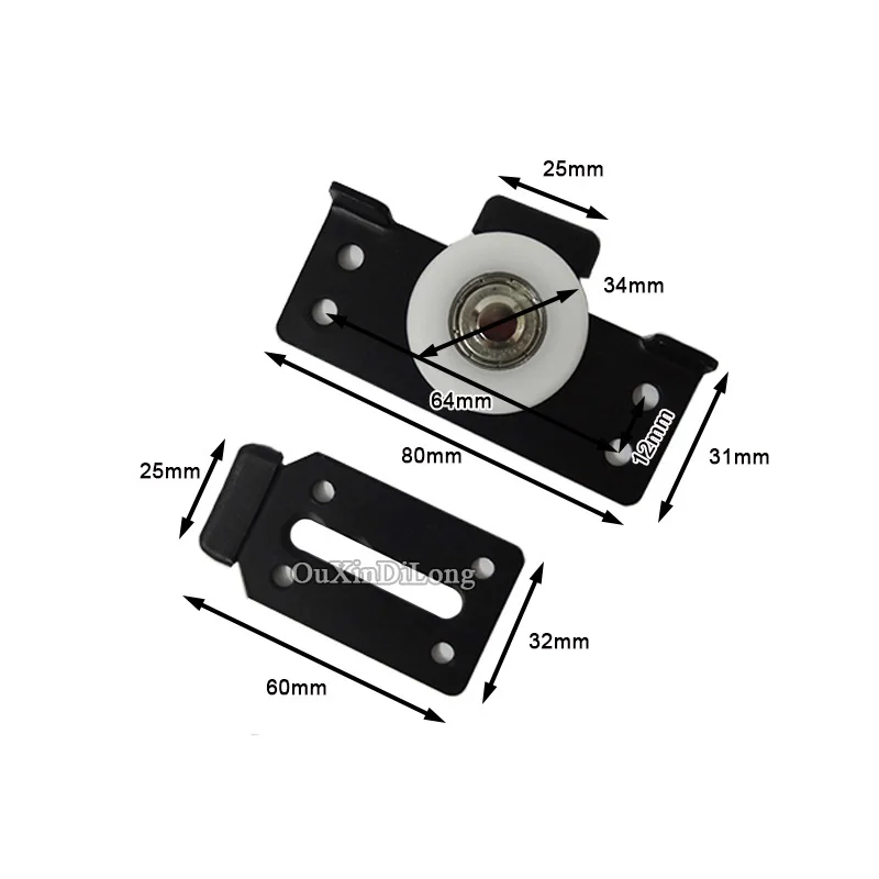 Горячая 6 набор выдвижная дверь шкафа шкив ролики шкаф гардероб дверь движущиеся колеса шкивы(Верхнее колесо+ ниже колеса