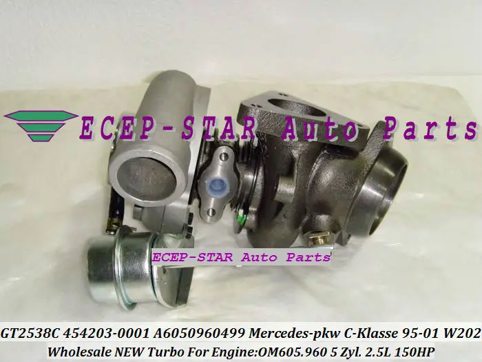 GT2538C 454203-0001 454203 6050960499 454203-5001S Турбокомпрессор 《 Mercedes PKW C/E/G W461 G290 W210 E250 W202 C250 1995-01 OM605 2.5L