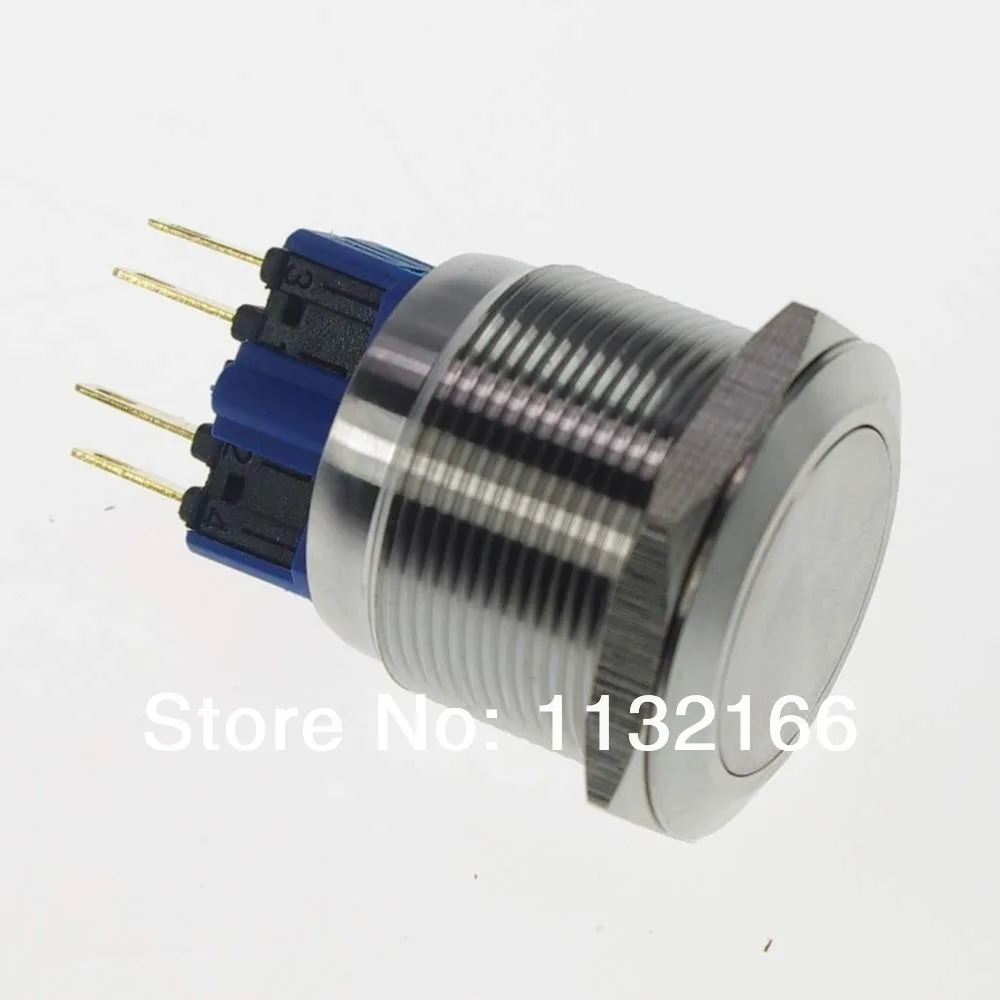 

25mm OD 1NO 1NC Maintained / Latching Push Button Switch 4 Pin TerminalsTerminals Waterproof