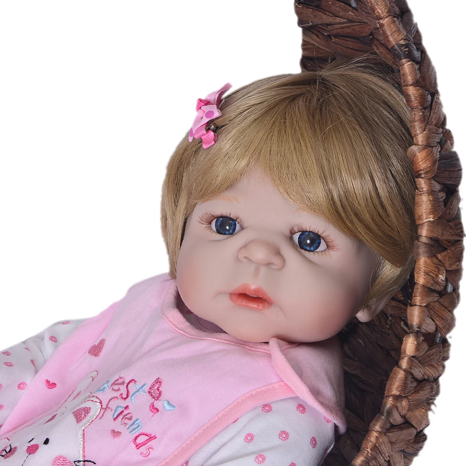 Милая девочка принцесса Reborn Baby Dolls 23 ''полный силиконовый корпус реалистичные детские куклы с волосами так по-настоящему Reborns дети день рождения