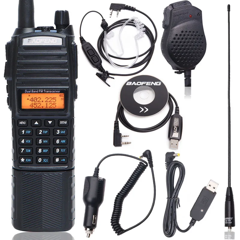 Портативная рация Baofeng UV 82 plus 8 Вт мощный диапазон 10 км двухдиапазонный разъем