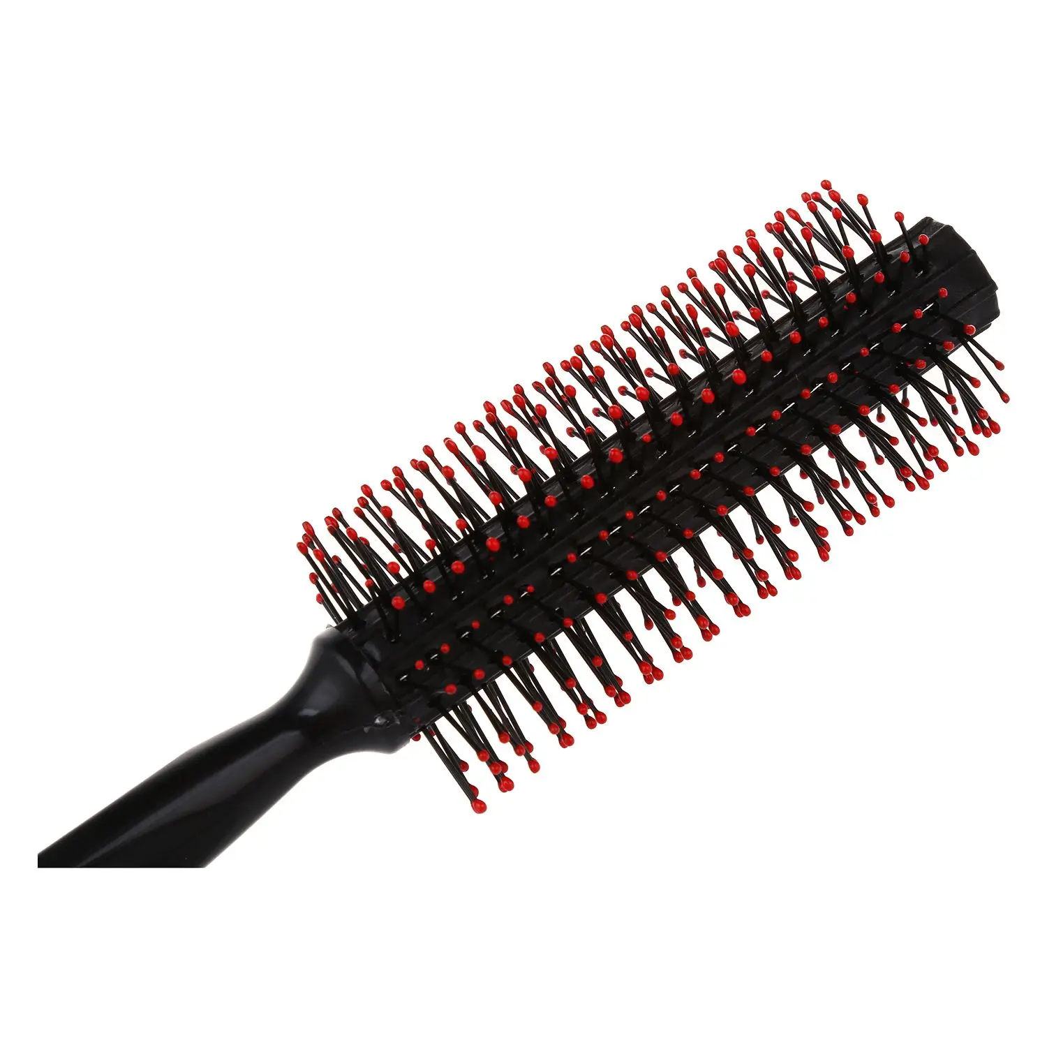 

nylon Handle Round Bristles Curly Hair Brush Comb Black Red