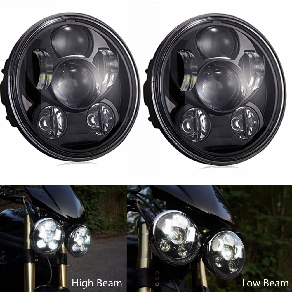 

For Triumph Rocket iii 3 & Speed Triple & Street Triple & Thumderbird 5.75 inch Black Chrome 5 3/4 moto Round Headlight