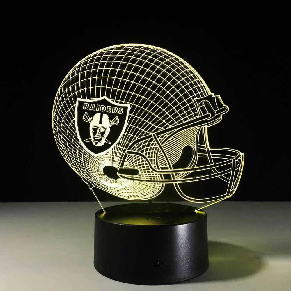 Baby Light Football Helmet Raider 3d Illusion Lamp Sport Lamps Lighting