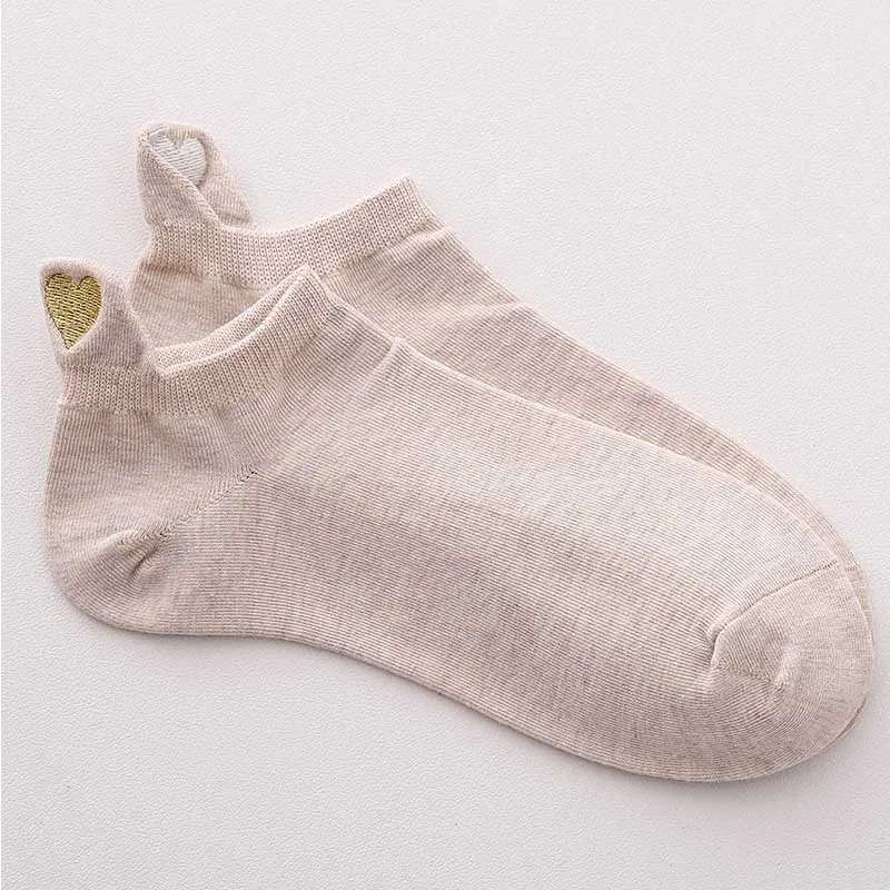 Fashion Socks Woman New Spring 1 Pair Ankle Socks Girls Cotton Color Novelty Women Fashion Cute Heart Casual Socks Lady - Цвет: 1