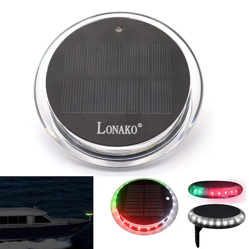  Solar Powered 6 modes Navigation anchor Lights deck Waterproof remote Marine - 32919378244