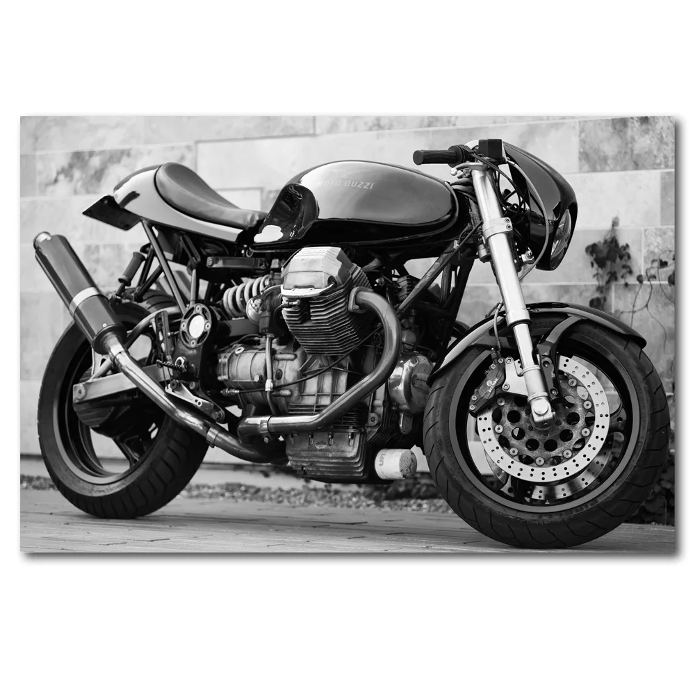 

Muscle Motorcycle Superbike Recing Black and white Wall Art Posters Canvas Prints Art Paintings For Living Room Decor