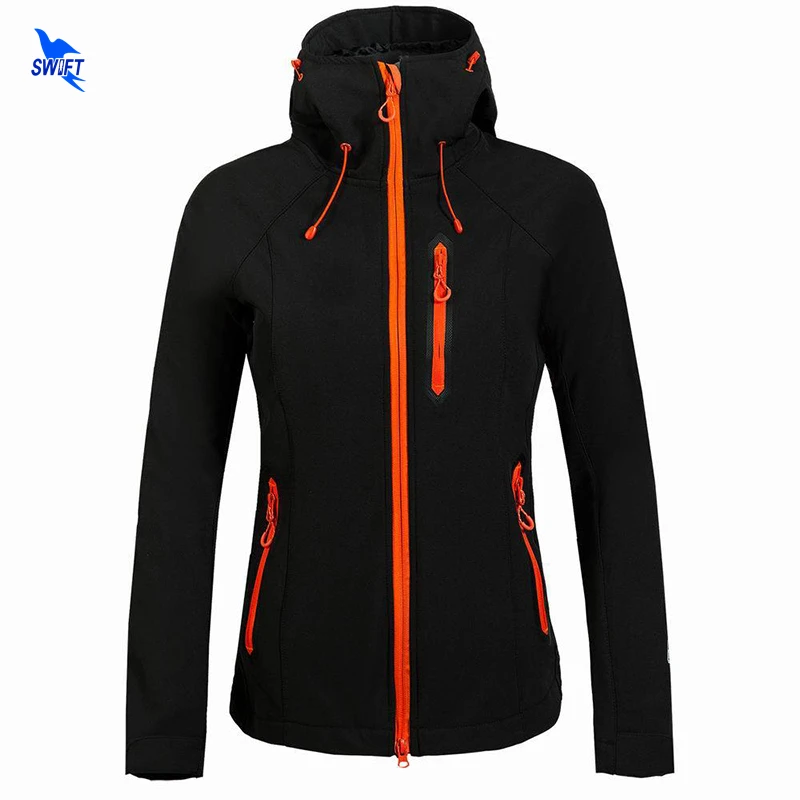 

2018 Custom Logo Winter Fleece Softshell Jacket Women Outdoor Trekking Mountain Hiking Coat Windstopper Waterproof Ski Clothing