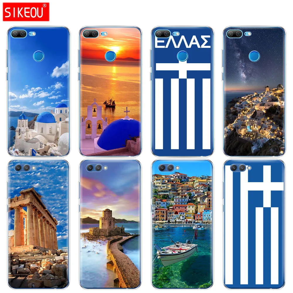 

Silicone Cover phone Case for Huawei Honor 10 V10 3c 4C 5c 5x 4A 6A 6C pro 6X 7X 6 7 8 9 LITE Ancient Flag of Greece Scenery