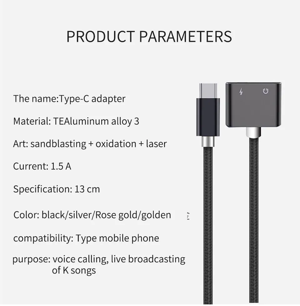 Type-C To 3.5mm Audio Jack Adapter USB C to Headphone Charging Audio Converter Cable For Huawei mate10 P20 Xiaomi M6 6X  (9)