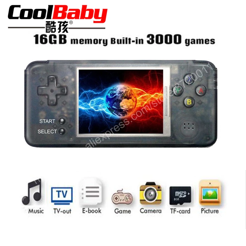 Retro Game Console Built-in 3000 Classic Games 64bit 16GB Multifunction Portable Handheld Game Player TV Output Best Gift