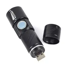 Mini LED Flashlight Q5 USB Torch ZOOM 5W 2000LM Waterproof Portable LED Lamp 3 Modes Zoomable Rechargeable Light Lithium Battery