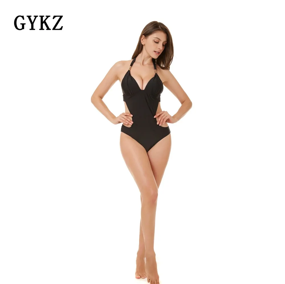 

2019 Sexy Women One Piece Swimsuit 2019 Halter Push Up Monokini padded Bodysuit Bathing Suit Summer bikini Beachwear Femal S-XL