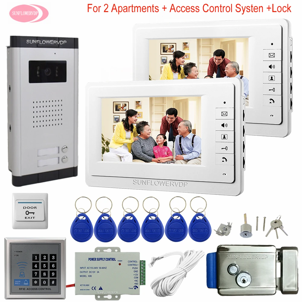 7inch Video Intercom With Electronic Control Lock Access Control Video Intercom for a Private House Outdoor Waterproof Doorbell 7inch Video Intercom With Electronic Control Lock Access Control Video Intercom for a Private House Outdoor Waterproof Doorbell
